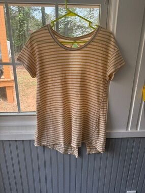 Girls' Striped Short-Sleeve Tee - Yellow/Cream